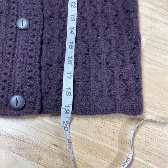 Vince NWT Crochet Wool Cashmere Blend Knit Cardigan Size XXS Purple Button Front - Picture 11 of 14